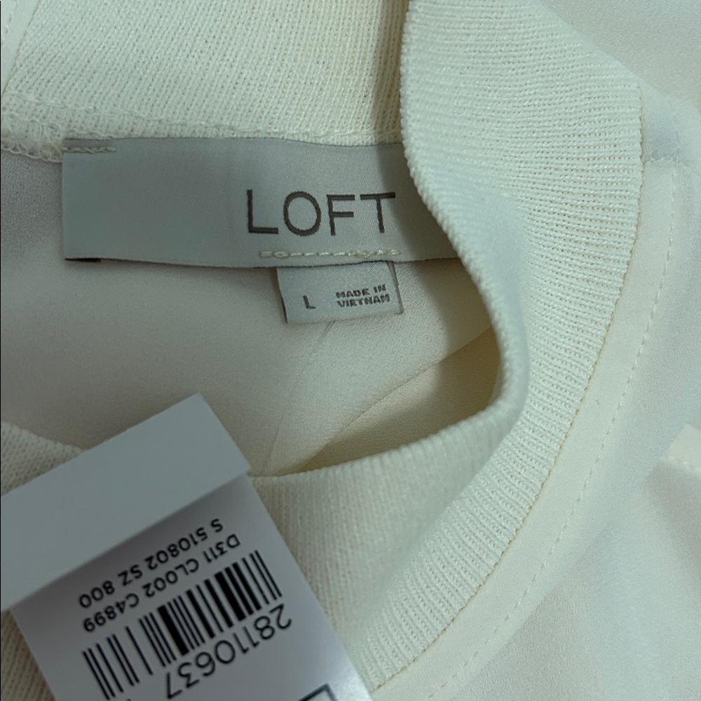 Loft Cream Sleeveless Chiffon Blouse - Picture 7 of 8